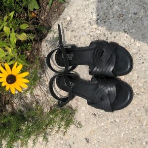 Franco Sarto black leather sandals